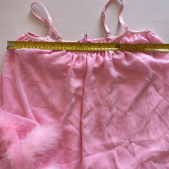 Sugar Thrillz Pink Feather Trim Chemise - Picture 13 of 14